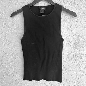 Bailey 44 Black Ribbed Stretch Fitted Tank Top NWT Size Small Super